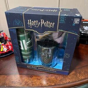 Harry Potter Slytherin Flag Bundle Coaster & Coffee Cup/Mug Set - NIB